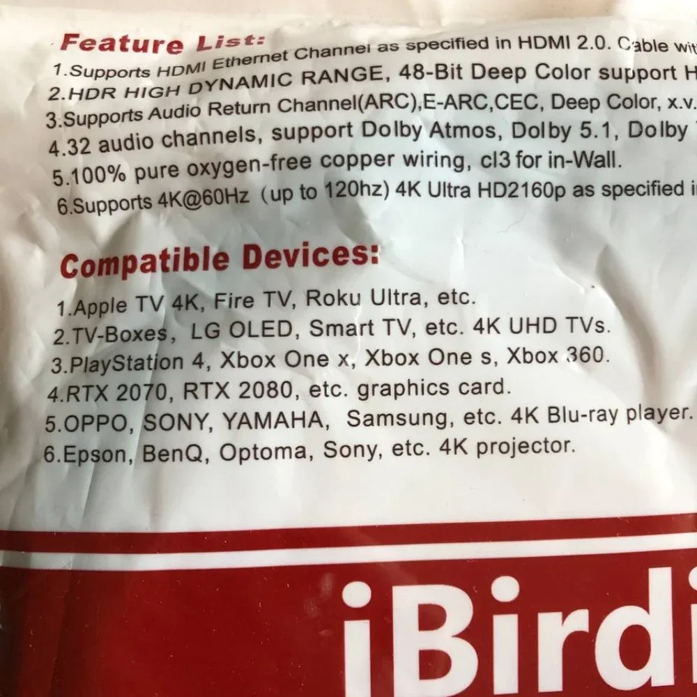 HDMI HIGH SPEED iBirdie Cable 6 Feet